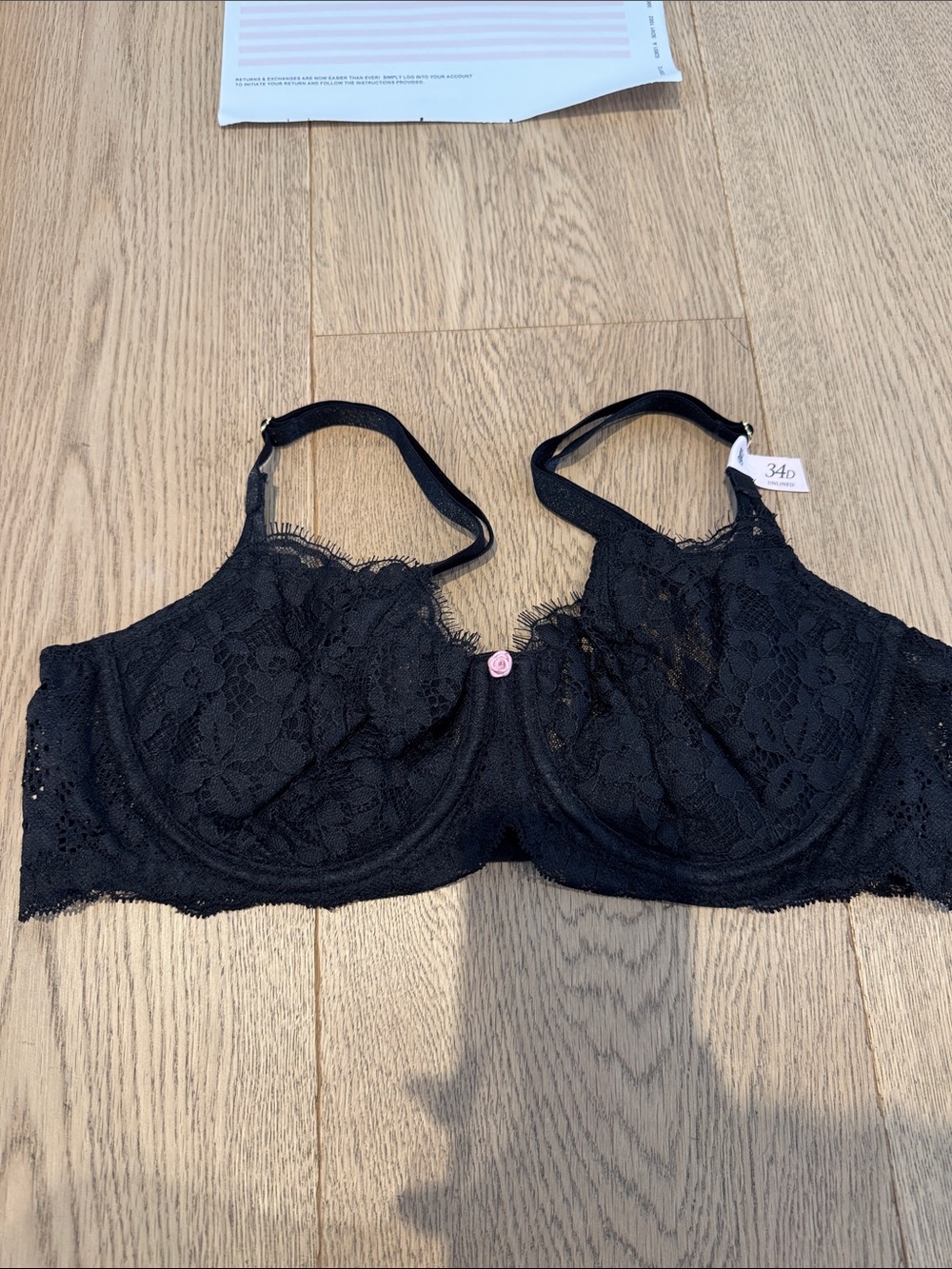 Victoria's Secret Black Lace Wicked Balconette Underwire Bra
